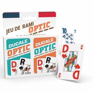 "Gra RAMI OPTIC" - francuska gra firmy Ducale - 2 zestawy kart o 54 kartach.