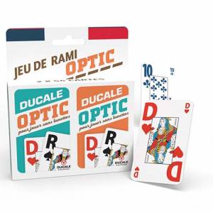 "JEU DE RAMI OPTIC" Ducale le jeu français - 2 jeux de 54 cartes