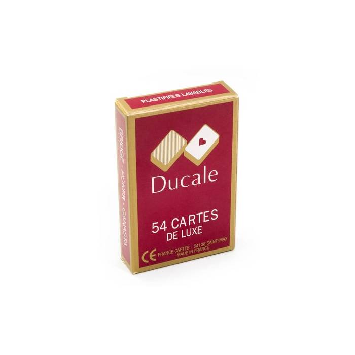 "DUCALE DE LUXE" - Dos Odéon - set van 54 geplastificeerde kartonnen speelkaarten.