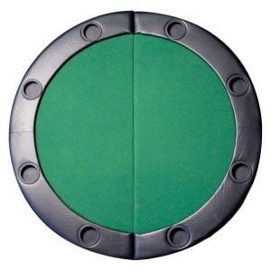 Mesa de poker redonda "ECO" - superficie de madera y tapete de fieltro - bordes de imitación de cuero con espuma - 120x60 cm