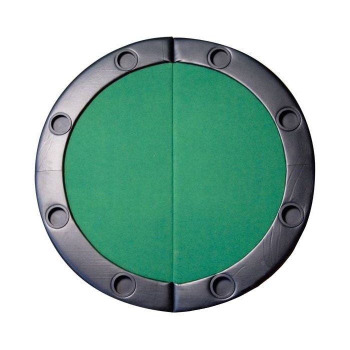 Mesa de poker redonda "ECO" - superficie de madera y tapete de fieltro - bordes de imitación de cuero con espuma - 120x60 cm