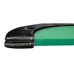 Mesa de poker redonda "ECO" - Tablero de madera y tapete de fieltro - Bordes con espuma de cuero sintÃ©tico - 120x60 cm