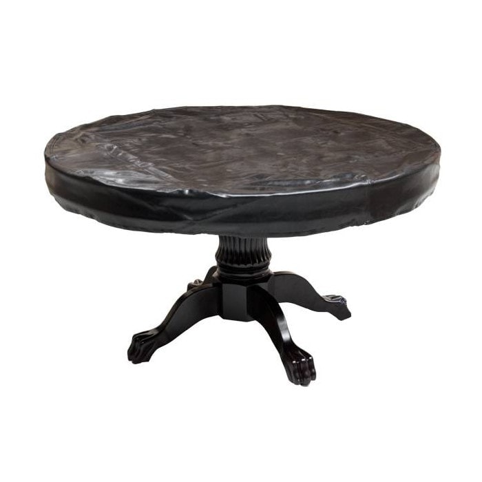 Funda de protección para mesa de póquer redonda - de imitación de cuero - bordes elásticos - 140 cm