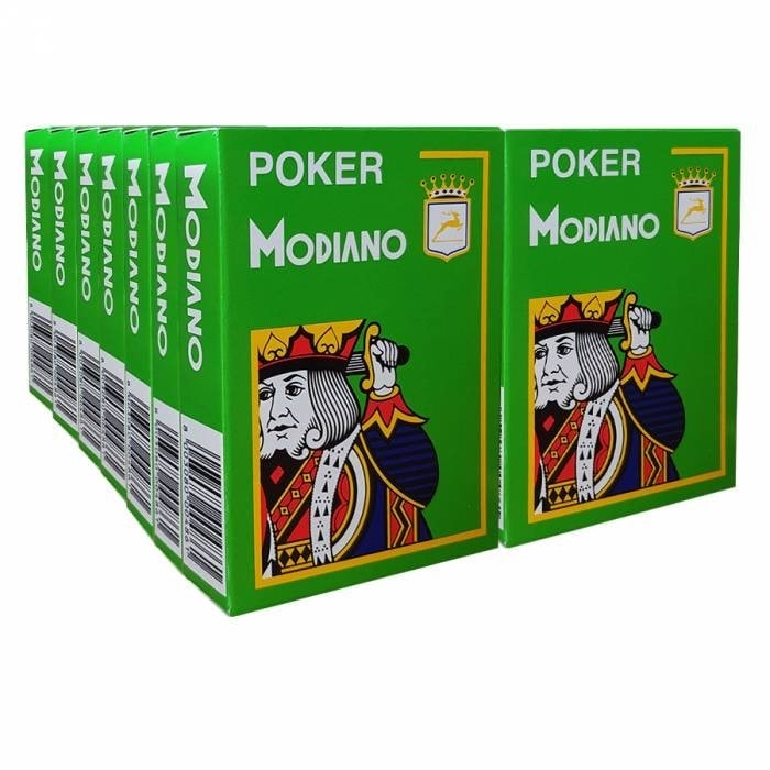 14-game pack of Modiano "CRISTALLO" playing cards - Green.