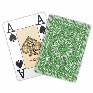 14-game pack of Modiano "CRISTALLO" playing cards - Green.