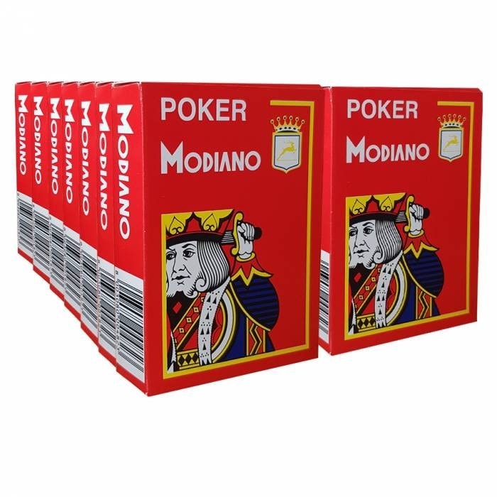 14-game pack of Modiano "CRISTALLO" playing cards - Red.