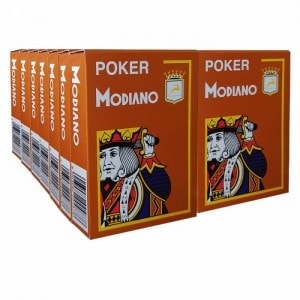 14-pack Modiano "CRISTALLO" game set - Brown