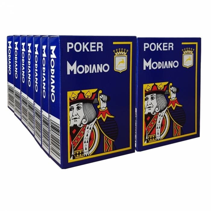 14-pack of Modiano "CRISTALLO" playing cards - Dark Blue.