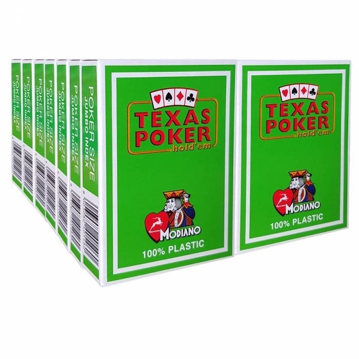 Set of 14 Modiano "TEXAS POKER HOLD EM" game cartridges - GREEN