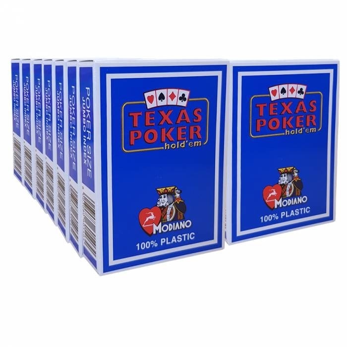 Set di 14 carte da gioco Modiano "TEXAS POKER HOLD EM" - BLU