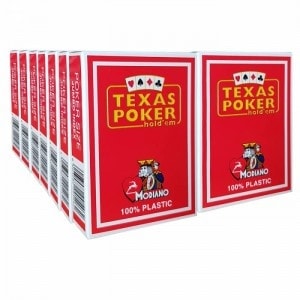 Scatola con 14 giochi Modiano "TEXAS POKER HOLD EM" - ROSSO