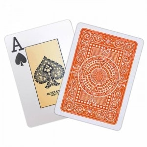Set of 14 Modiano "TEXAS POKER HOLD EM" playing cards - Orange