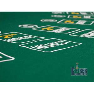 Green felt Pai Gow tablecloth - 180 x 90 cm