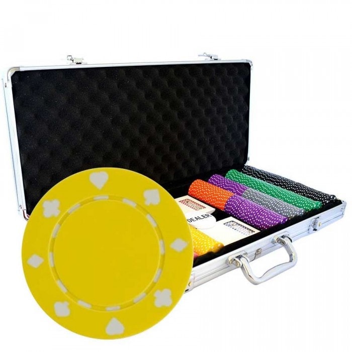 Mallette de 400 jetons de poker "SUITED COLOR" - en ABS insert métallique 12 g - avec accessoires