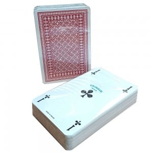 Grimaud Spécial RAMI - Jeu de 54 cartes cartonnées plastifiées – format bridge – 4 index standards