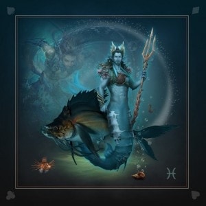 "ASTRO FISH 2" Tarot Mat -...