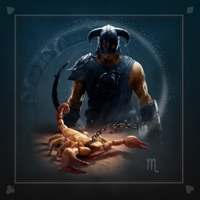 Tarotleks-matta "ASTRO SCORPION 2" - neopren-jersey - kvadratisk - 80 x 80 cm.