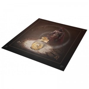 Tapis de cartomancie "ASTRO LION 2" - jersey néoprène - carré - 80 x 80 cm