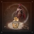Tapis de cartomancie "ASTRO LION 2" - jersey néoprène - carré - 80 x 80 cm