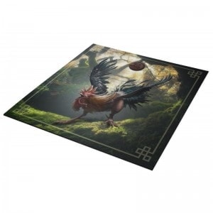 Chinese Astro Rooster "ASTRO COQ" card reading mat - neoprene jersey - square - 80 x 80 cm.