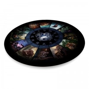 Chinese Astrology Round Tarot Mat - Neoprene Jersey - 80 cm