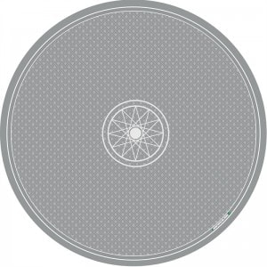 Tapis de cartomancie "DIVINATION" gris - jersey néoprène  - 80 cm