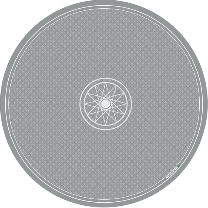 Tapis de cartomancie "DIVINATION" gris - jersey néoprène  - 80 cm