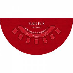 Tapis de "BLACK JACK XL"  - 200 x 100 cm - jersey néoprène - Demi-lune - 4 couleurs