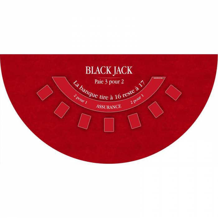 Tapis de "BLACK JACK XL"  - 200 x 100 cm - jersey néoprène - Demi-lune - 4 couleurs