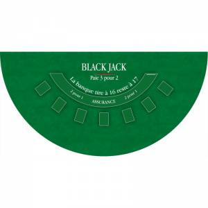 Tapis de "BLACK JACK" - 140 x 70 cm - jersey néoprène - Demi-lune - 4 couleurs