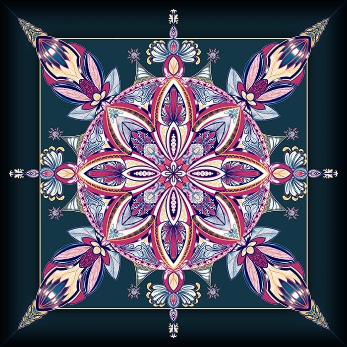 Tapis de cartomancie "DIVINATION 03" - jersey néoprène - carré - 80 x 80 cm