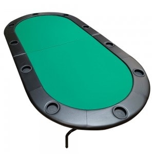 Folding poker table - 10 players - with folding legs.