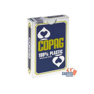 COPAG Bridge BLEU-  jeu de 54 cartes 100% Plastique – format bridge – 2 index standards
