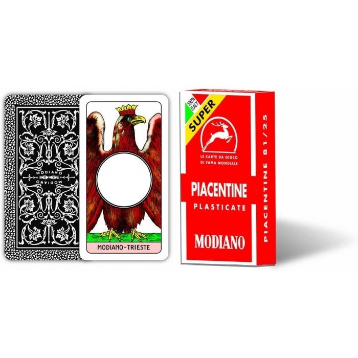 Modiano Piacentine is a card game that originated in Piacenza, Italy. It is played with a deck of 40 cards, consisting of four s