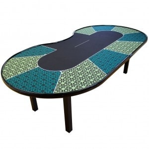 Table de poker "CASINO - DAMIER" – 10 joueurs + dealer- Couleurs au choix
