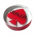 Dealer Button "STAR - XL" - made of glass - 8 x 2 cm.