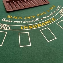 "CIRCUS" Blackjack table - folding legs - 7 players - with chip rack and cup holder.