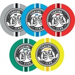 "FIGHTING CLUB" Cash Game 500 chip set - 1 unique edition - will not be reprinted - 1/2/10/50/200