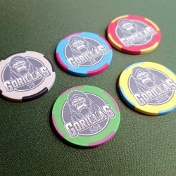 Koffer met 500 Cash Game "GORILLAS" chips - slechts één exemplaar - zal niet opnieuw worden uitgegeven - 1/2/10/50/200.