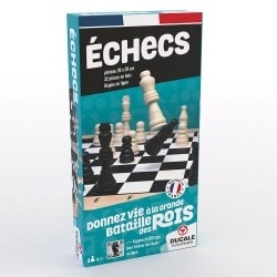 "ECHECS" - piezas de madera

"ECHECS" es un juego de mesa que se juega en un tablero de 64 casillas cuadradas alternando colores