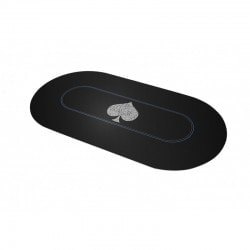 Tapis de Poker ovale "TYPO SPADE" - 3 tailles - 0/8/10 places - jersey néoprène