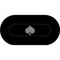 Tapis de Poker ovale "TYPO SPADE" - 3 tailles - 10 places - jersey néoprène