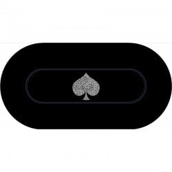Tapis de Poker ovale "TYPO SPADE" - 3 tailles - 10 places - jersey néoprène