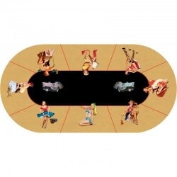 Poker-Teppich "PIN UP" - Oval - 3 Größen - 0/8 Plätze - Neopren-Jersey
