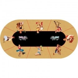 Pokerspel Mat "PIN UP" - oval - 3 storlekar - 0/8 platser - neoprenjersey