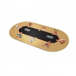 Tapete de Poker "PIN UP" - oval - 3 tamanhos - 0/8 lugares - malha de neoprene.