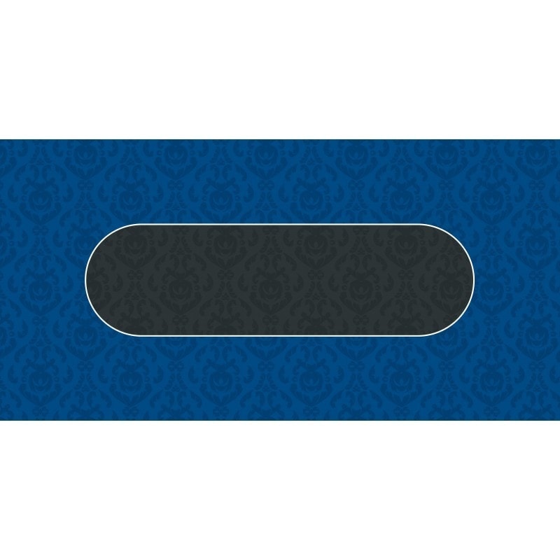 "VICTORIAN BLUE" Poker Mat - rectangular - 3 sizes - 0/8/10 players - neoprene jersey.