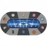 Poker Teppich "CHAMPIONS LEAGUE" - oval - 2 Größen - 10 Spieler - Neopren-Jersey