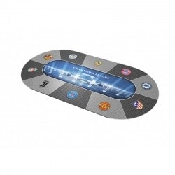 Tappeto da poker "CHAMPIONS LEAGUE" - ovale - 2 dimensioni - 10 giocatori - in jersey di neoprene