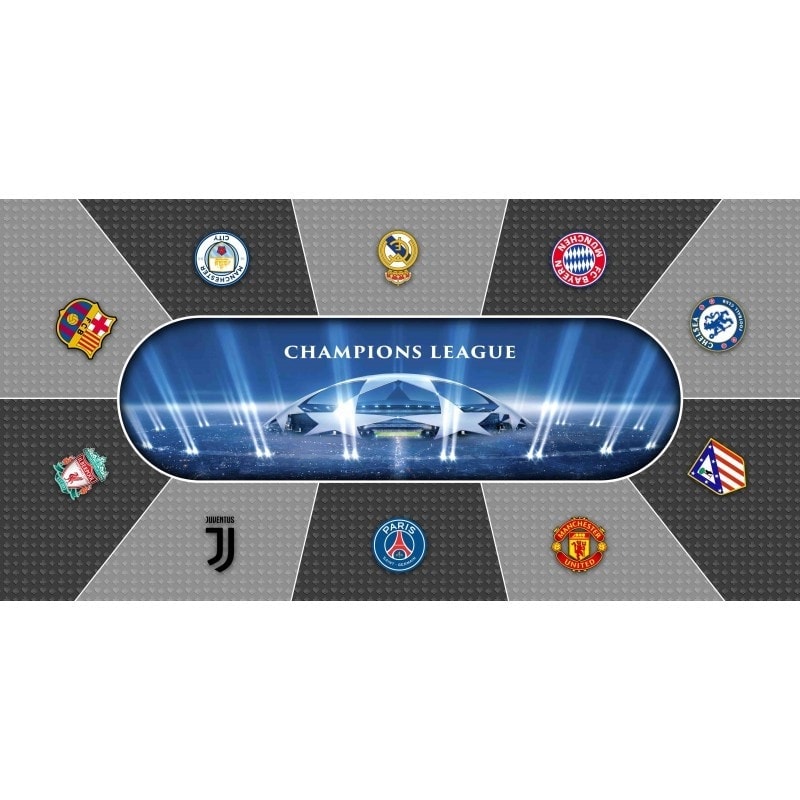 Tappeto da poker "CHAMPIONS LEAGUE" - rettangolare - 2 misure - 10 giocatori - jersey in neoprene